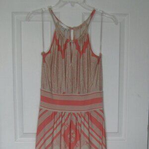 London Times Women's Maxi Dress Boho Halter Keyhole Neckline Summer Sz 8